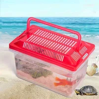 mini portable pet breeding box square box for reptile transport hamster breeding and climbing turtle shaped box tank wholesale