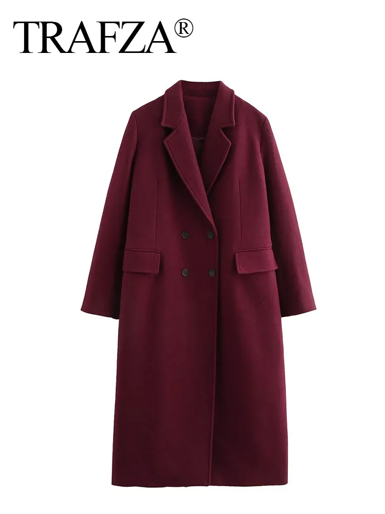 Женская двубортная ветровка с длинными рукавами и лацканами