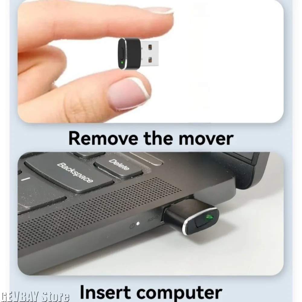 Фото Мини-USB-симулятор движения мыши (Jiggler) с кнопками включения/выключения, незаметный, Plug and Play, для поддержания активности компьютера, имитатор движения мыши ПК №1