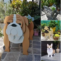 pet plant potted stand dog shaped potted cute animal wood pot for home garden for home garden yard decoration home accessories