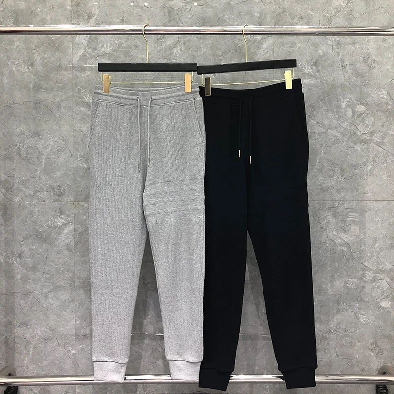 

TB THOM Men's Pants Spring Autumn Fshion Brand Honeycomb 4-Bar Stripe Trousers Jersey Casual Spoort harajuku Male Sweatpants