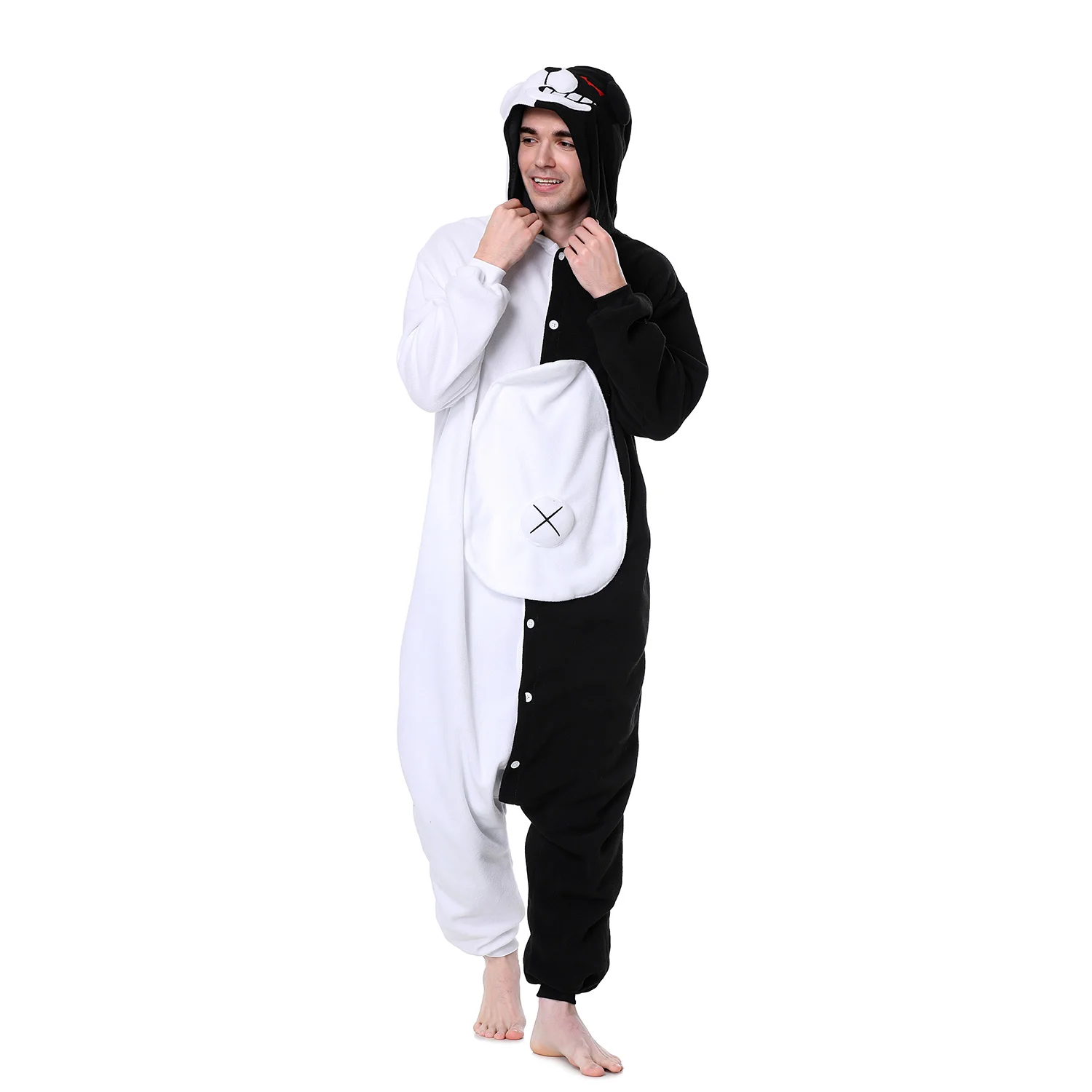 Monokuma Kigurumis Men Onesie Cool Funny Pajama Animal Bear Outfit Winter Cartoon Jumpsuit Festival Party Suit Unisex