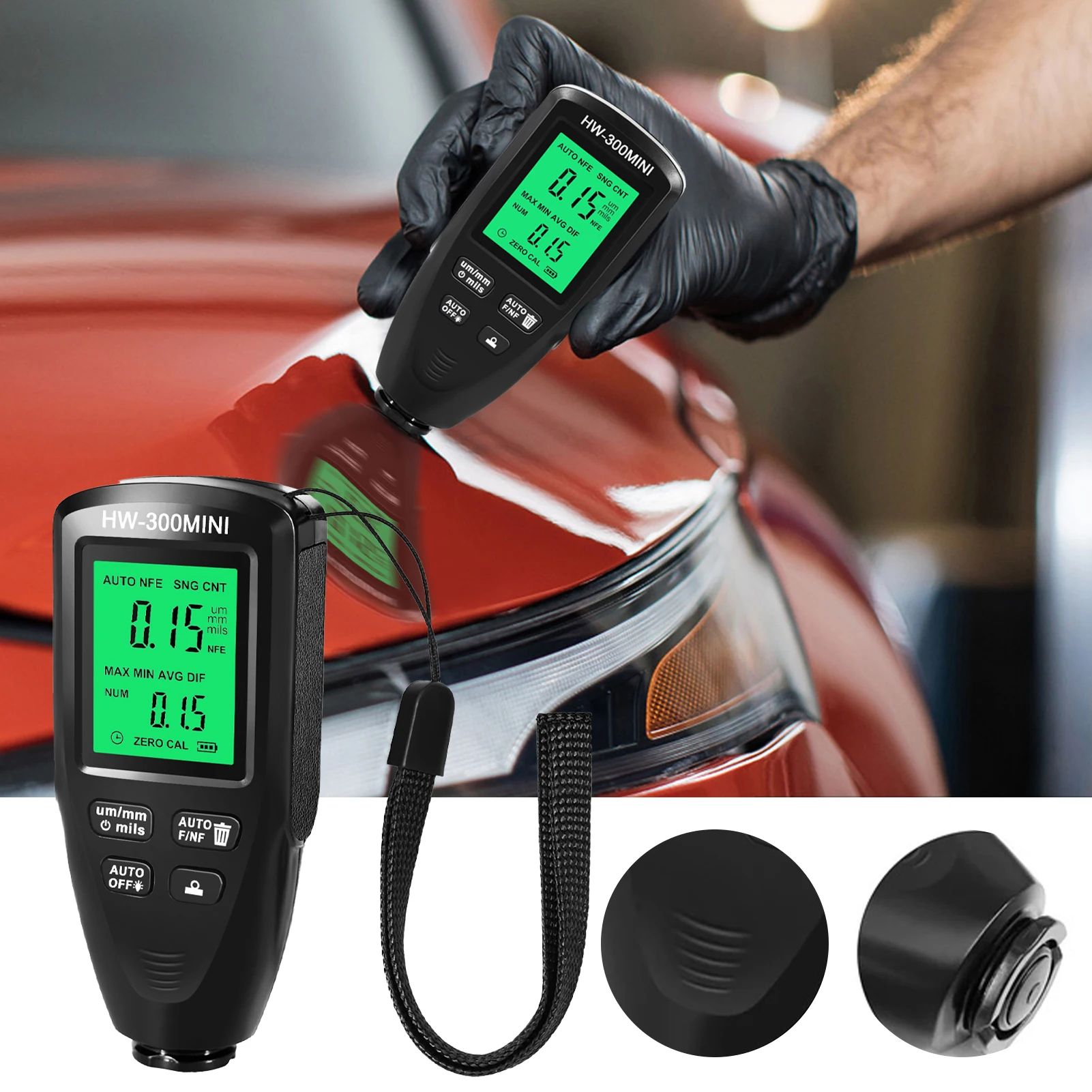 Автомобильный тестер толщины покрытия высокоточный толщиномер для пластика