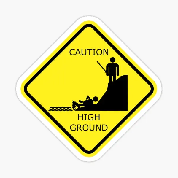 

Caution High Ground Design 10PCS Stickers for Background Room Anime Luggage Laptop Funny Art Decorations Home Cute Living Room