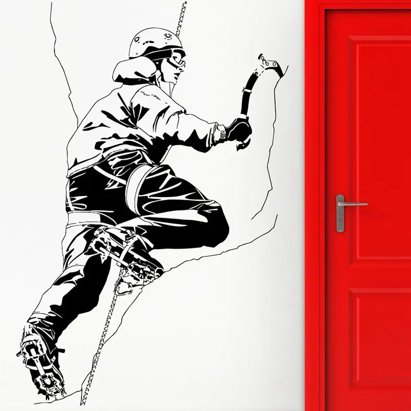 

Extreme Rock Climbing Wall Sticker Mountain Clim Decal Creative Climber Home Decor Hiker Mural Bedroom Living Room Decoration