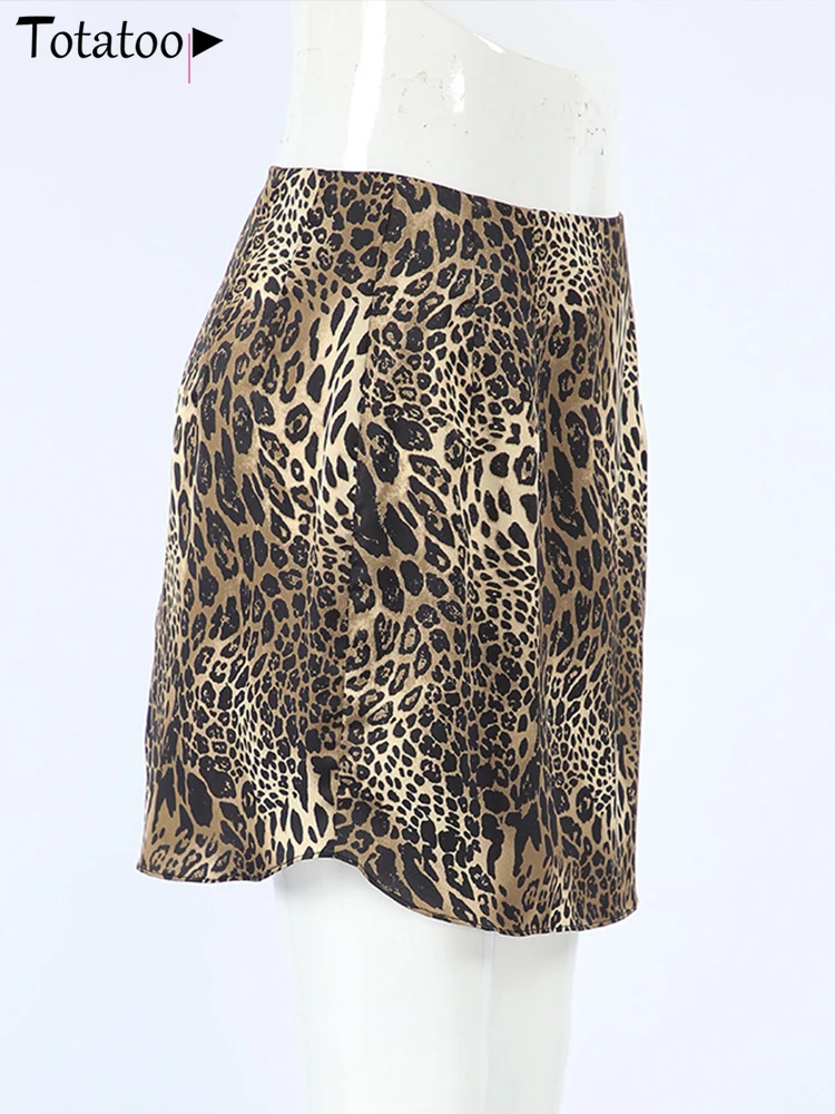 Мини-юбка с леопардовым принтом Totatoop для женщин лето 2024 облегающая юбка высокой