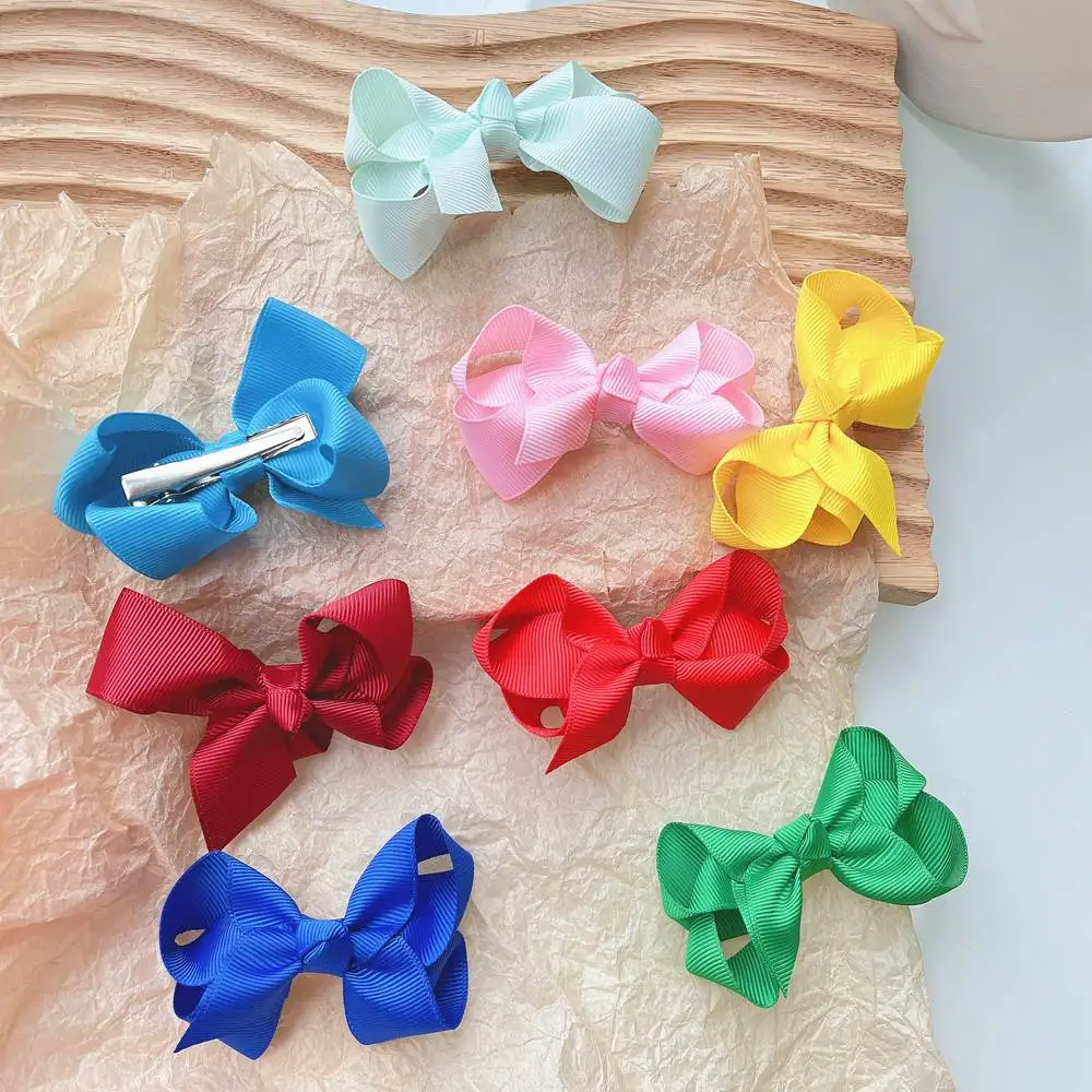 

3/4/6/8 inch Colorful Hair Bows Clips For Baby Girls Grosgrain Ribbon Handmade Hairpins Barrettes Headwear Kids Hair Accessories