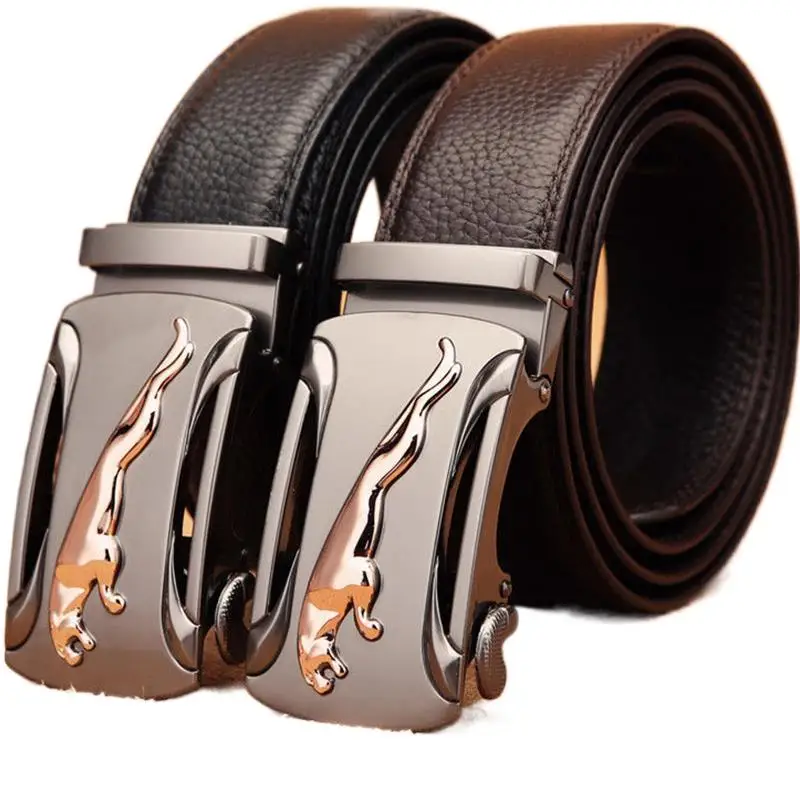 

Men 's Genuine Leather Automatic Buckle Belt Pure Cowhide Young People Trend Belt Business Casual Men Trouser Belt