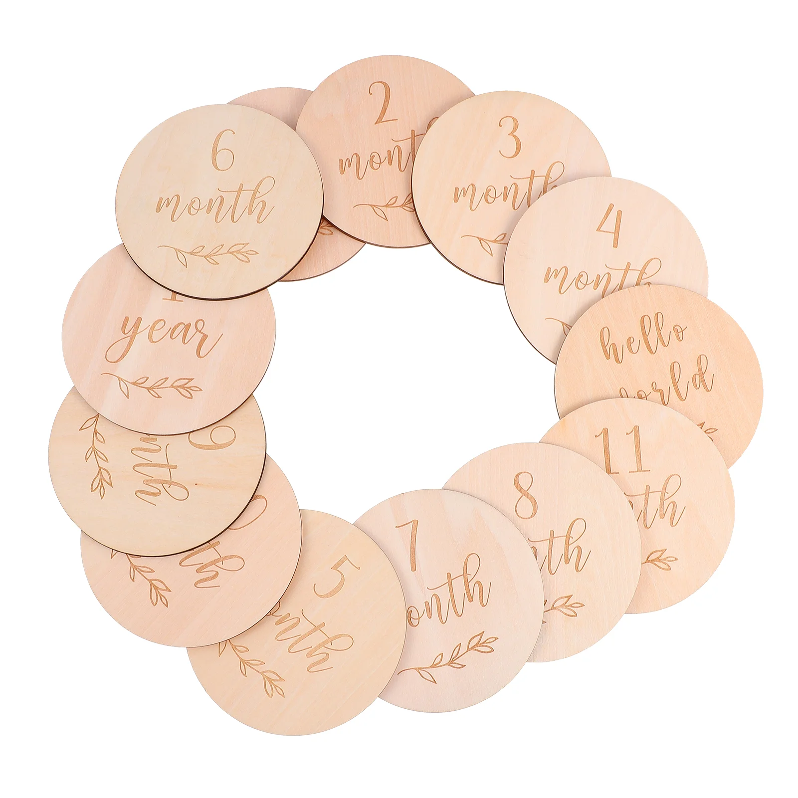 

Milestone Babymonthly Wood Blocks Props Wooden Discs Achievement Board Natural Newborn Progress Markers Birth Announcement Sign