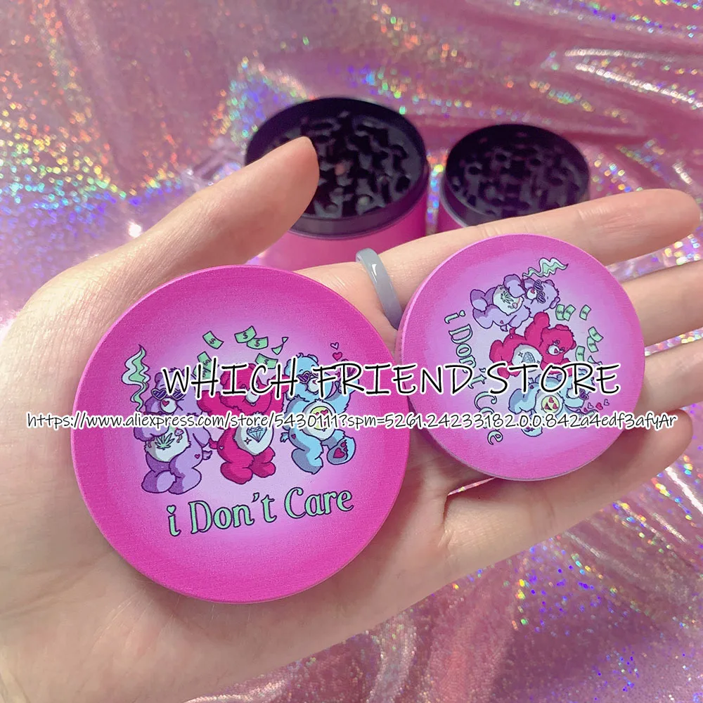 

50MM/63MM PINK Cartoon 4 Layers Zinc Alloy Grinder Machine Metal Dry Herb Tobacco Grinder For Girls Gift Smoking Accessories
