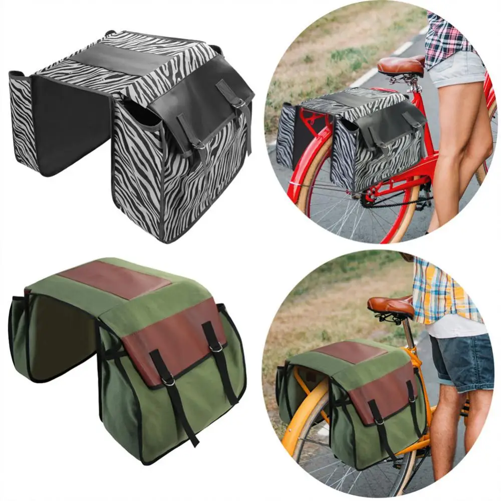 

Bicycle Saddle Bag Large-capacity Bike Packing Bag Camp Storage Bags Bicycle Canvas Rear Piggyback Pannier Bicycle Accessories