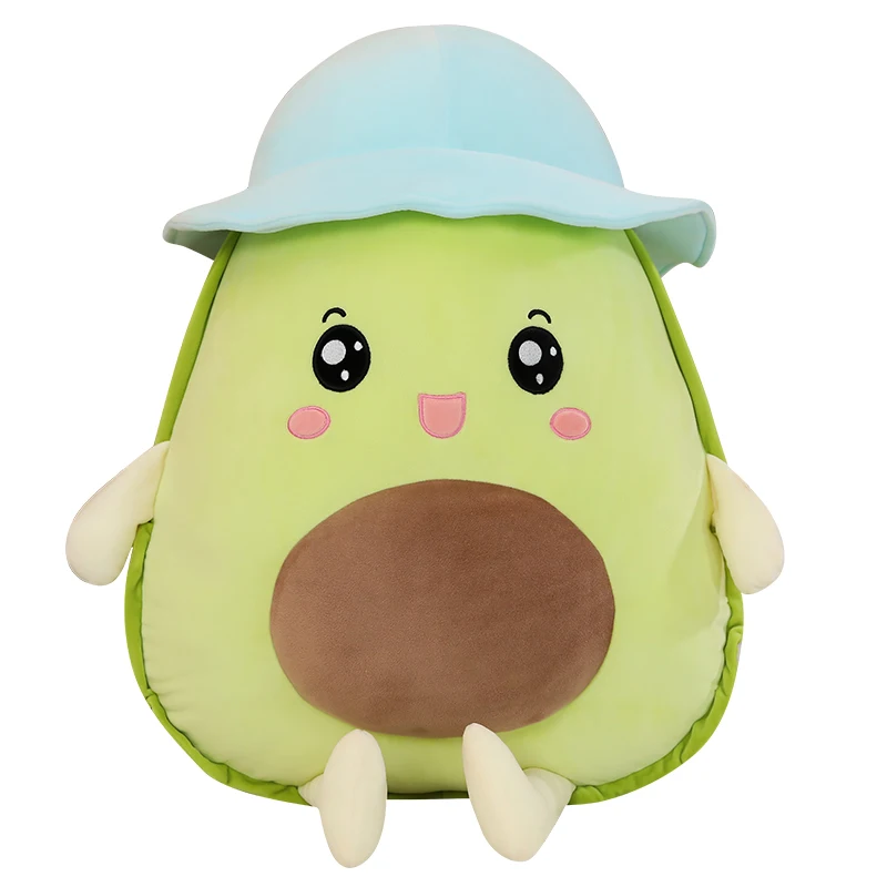 

30-60cm Big Avocado Soft Plush Pillow Toys Kawaii Plush Avocado Doll with Hat Kawaii Kids Baby Gift Toy Home Room Decor