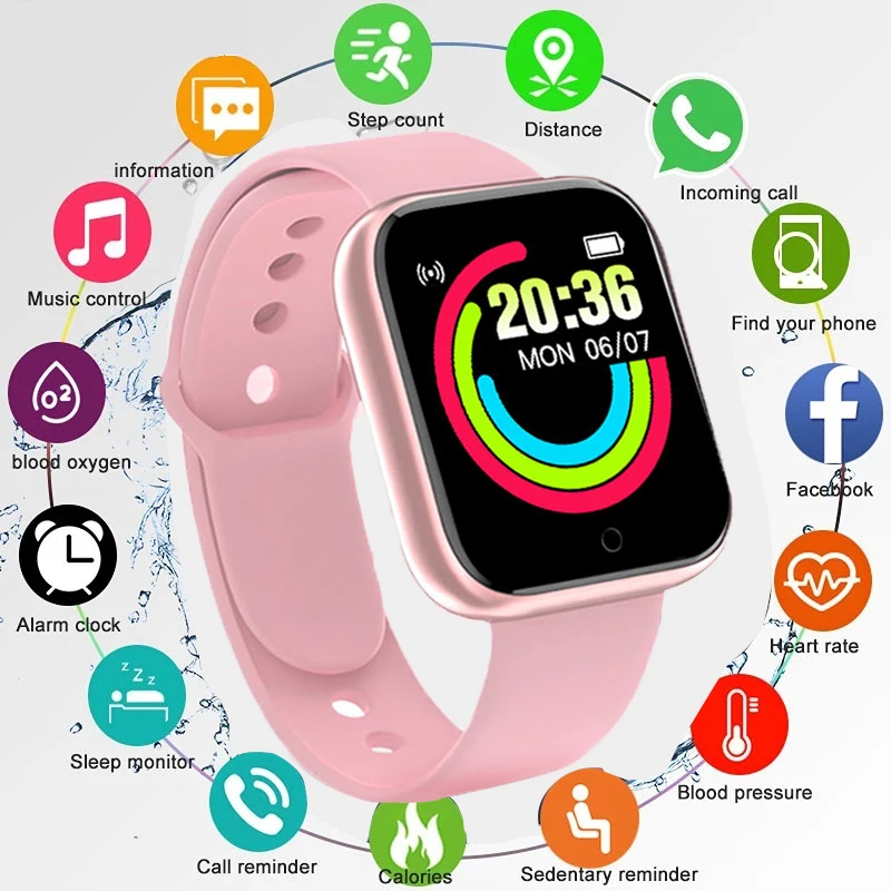 

Многофункциональные Смарт-часы для мужчин и женщин, Bluetooth, подключенный телефон, музыка, фитнес, спортивный браслет, монитор сна Y68, Детские Смарт-часы