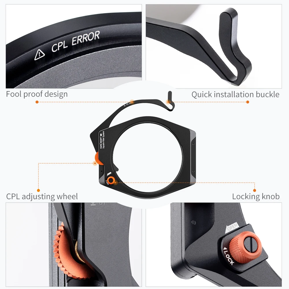 K & F Concept System Pro квадратные фильтры CPL + ND1000 мягкий градиентный фильтр GND8 с