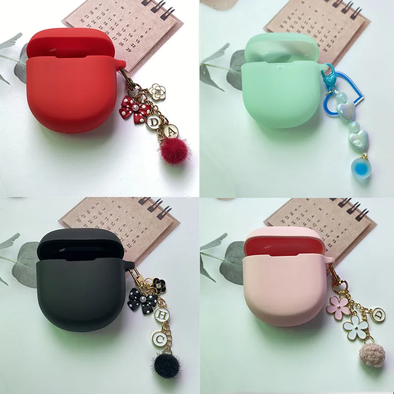 

For Bose QuietComfort Earbuds II Case With Cute Keyring Silicone Wireless Bluetooth Earphones Cover Soft Shell Protect Cover