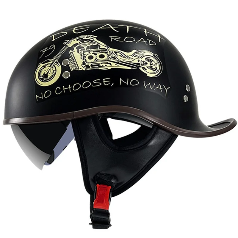 

Motorcycle Helmet Open Face Electric Bicycle Motobike Capacete Visor for Scooter Cycling Vintage Motocross Helmet Casque Moto