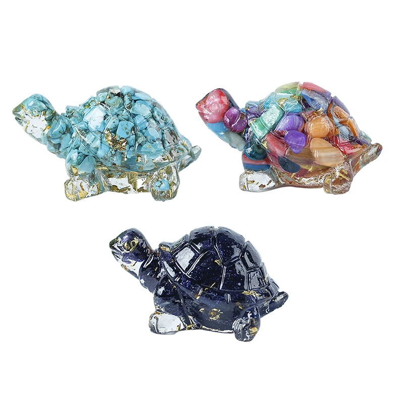 Натуральный кристаллический гравий капельный клей милая маленькая черепаха