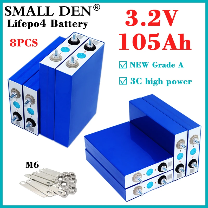

8 шт. новый класс A 3,2 В Ач LiFePO4 батарея 3C Высокое напряжение DIY12v 24 в электрический автомобиль EV RV солнечная система хранения инвертор без НАЛО...