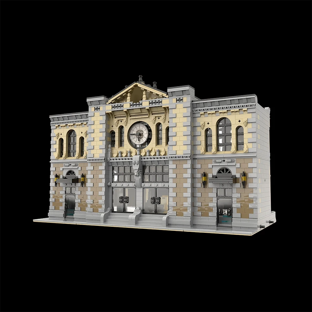 Фото Новый MOC-85866 городской модульный центральный железнодорожный вокзал строительные блоки 4236 шт. подарки на день рождения для взрослых детские рождественские игрушки подарки №4