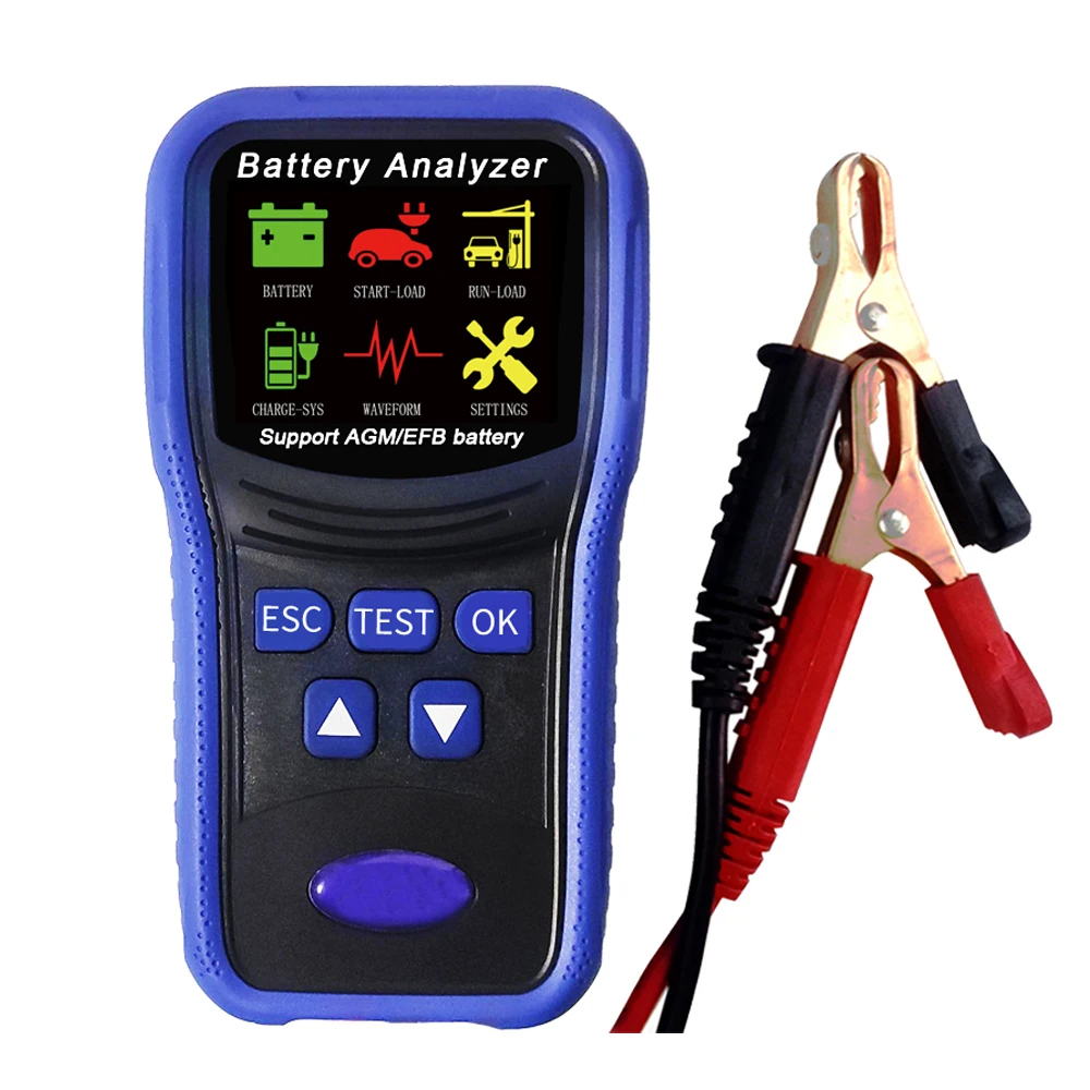 

Цифровой HD тестер батареи TM300 с цветным экраном, умный тестер разряда аккумулятора для тестера запуска аккумулятора, анализатор формы волны