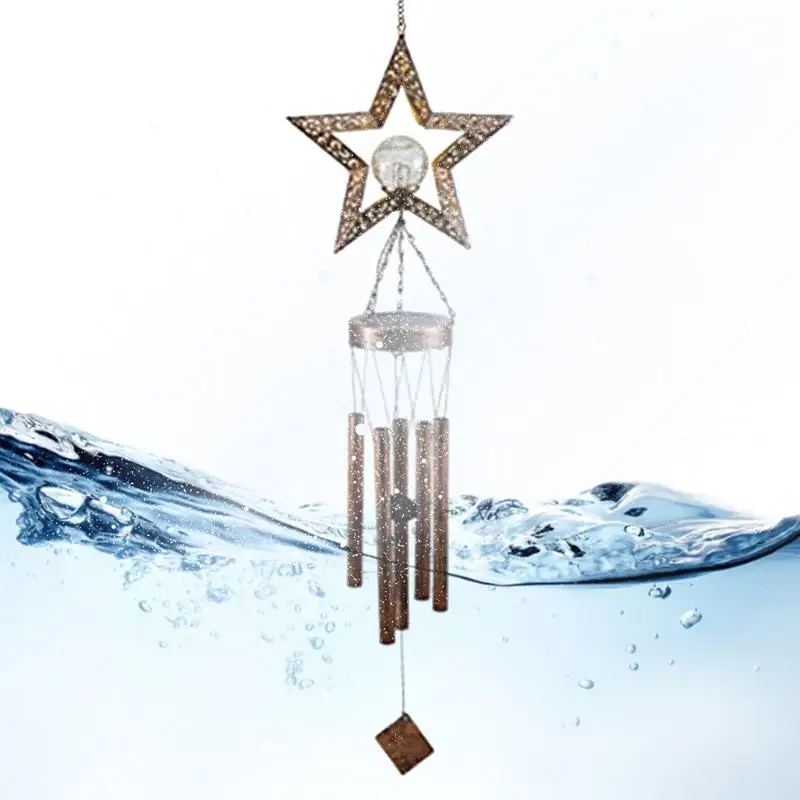 

Светильник ряные колокольчики на солнечной батарее, Подвесная лампа в виде Луны с треснувшим шаром, водонепроницаемый металлический декор ...