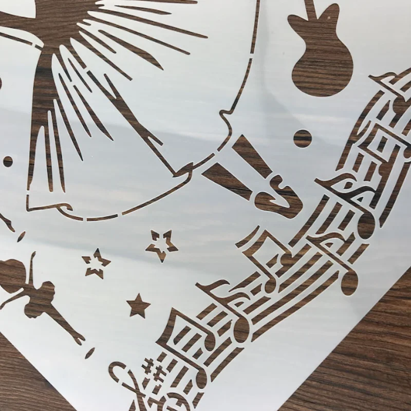 Трафареты с музыкальными фигурами для самостоятельной сборки разукрашения стен