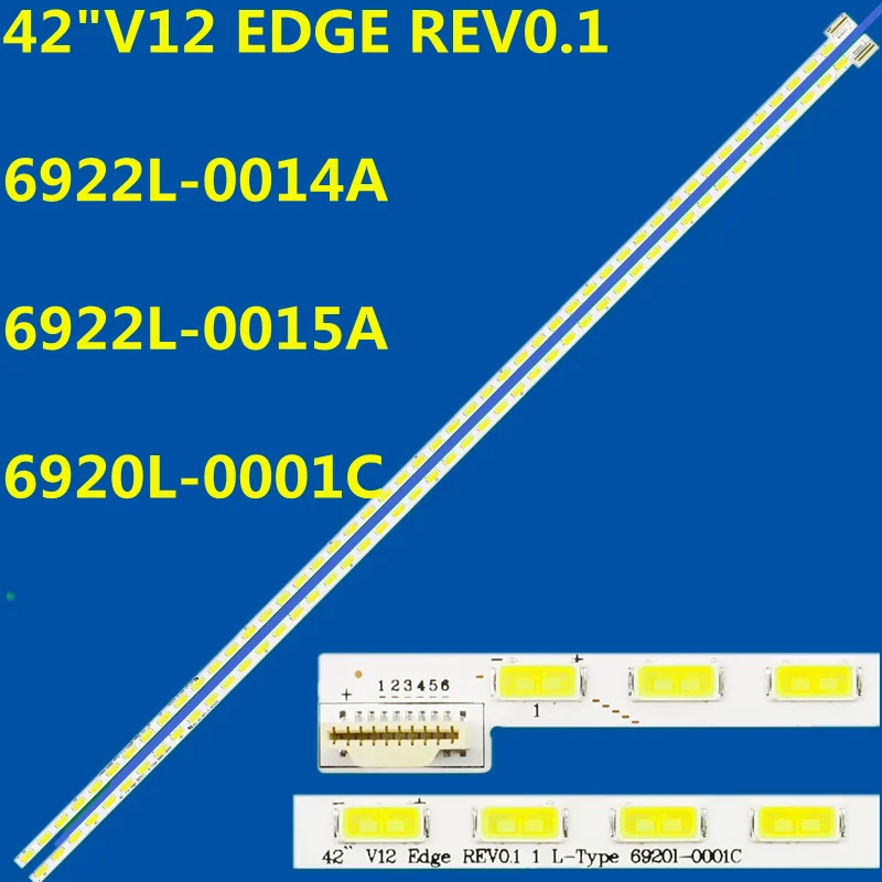 

2pcs LED Strip LG 42"V12 EDGE REV0. L/R Type 6922L-0014A 6922L-0015A For TX-L42ETX54 TX-L42ET5E L5EDDYY00366 LC420EUD SEF1