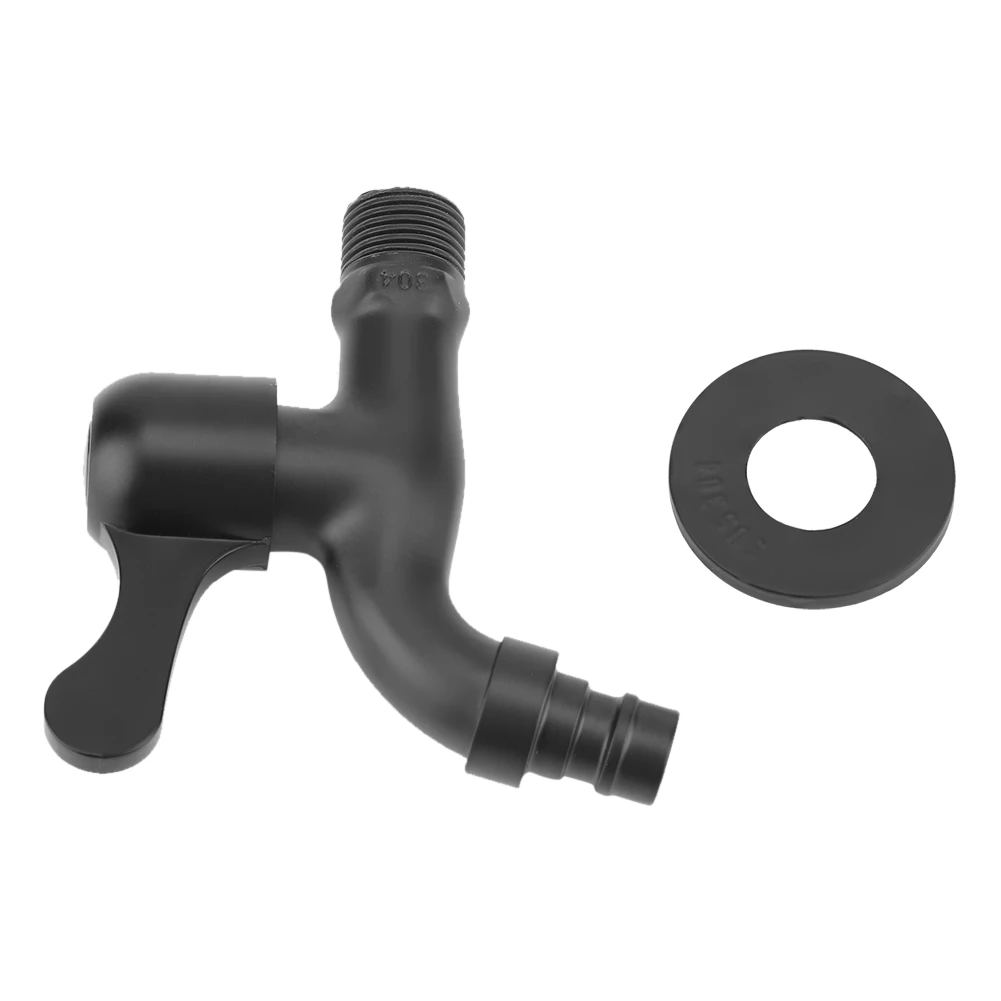 

Черный настенный кран из нержавеющей стали 304, садовый кран для воды для ванной комнаты (стиральная машина)