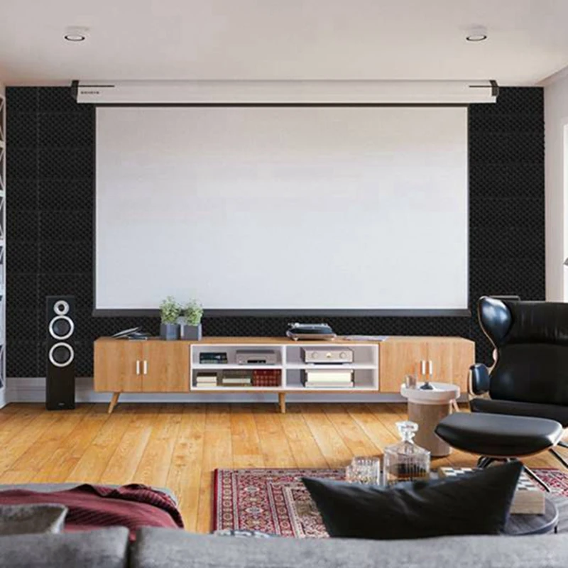 24 Pcs Acoustic Foam Panels Fireproof Soundproofing Treatment Wall Panel Noise Cancelling For Recording Offices Etc