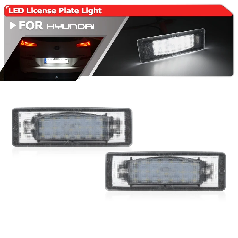 For Hyundai Tucson 2019 2020 SMD White Error Free Led Number License Plate Lights Lamp 2PCs