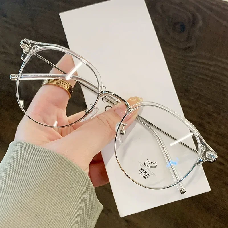 Прозрачные компьютерные очки с металлической оправой женские и мужские защитой