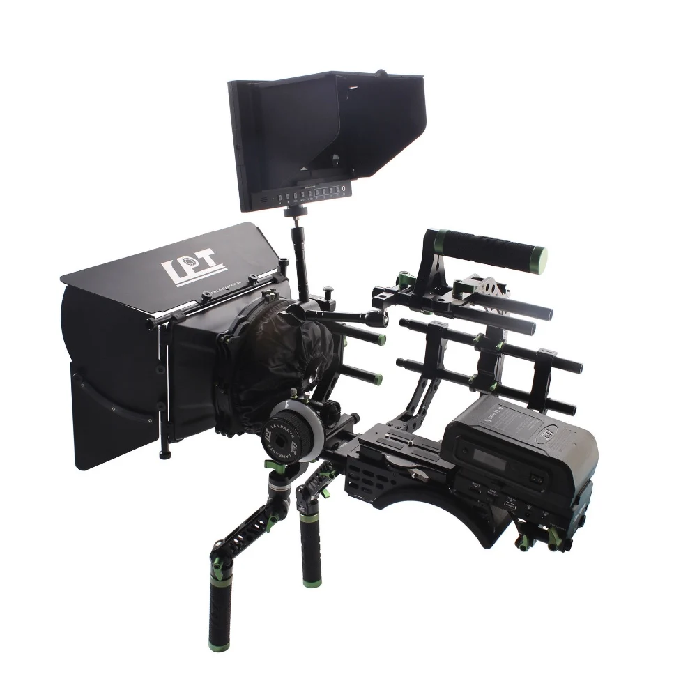 

Lanparte DSLR Professional Kit Complete Rig With Carbon Fiber Matte Box LCD HDMI Monitor Follow Focus V-Mount Battery