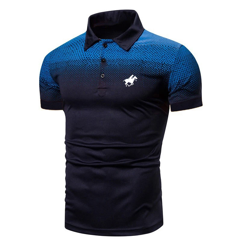 

Comfortable Print 3D Colour Sleeve Short Men Summer Polo Shirt