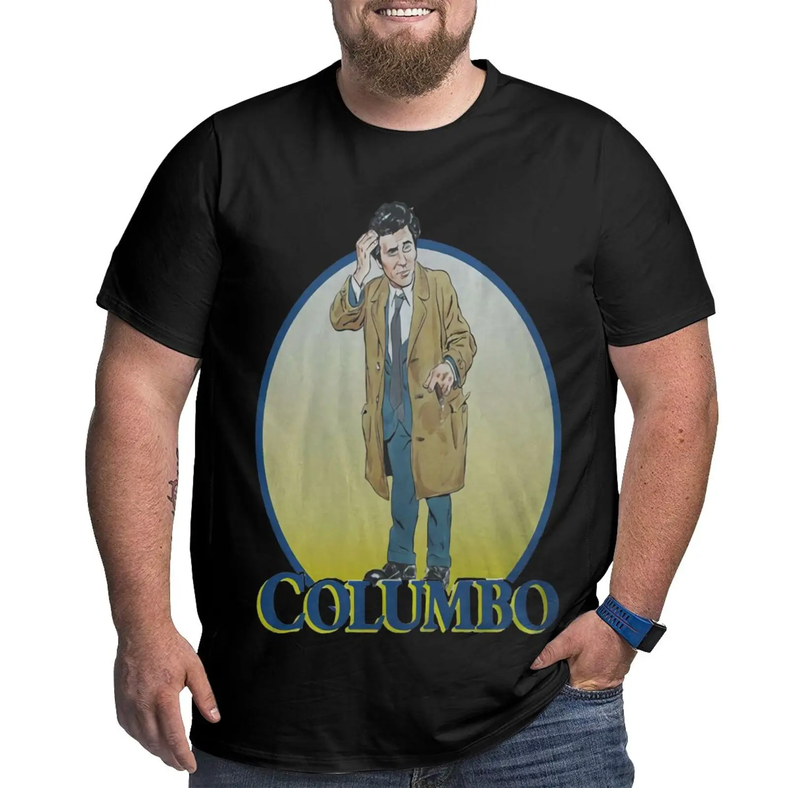

Футболка мужская Коломбо Питер Фальк Шевроле, оверсайз рубашка, мужская одежда