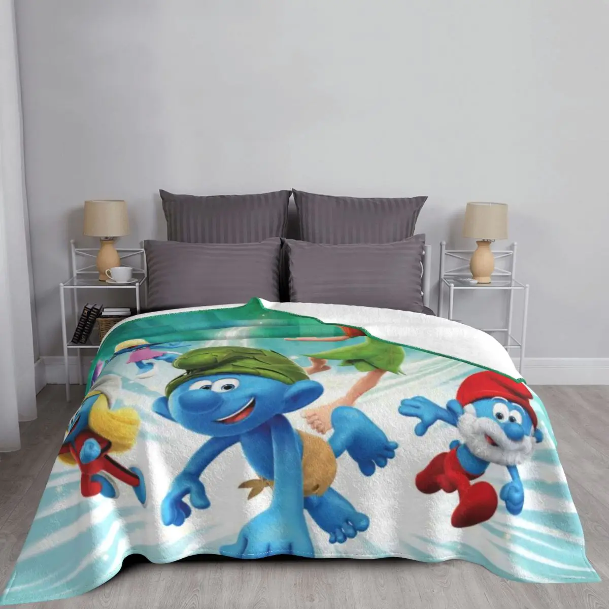 Одеяло для семьи голубого человека Nimble Spirit плюшевое всесезонное супер теплое
