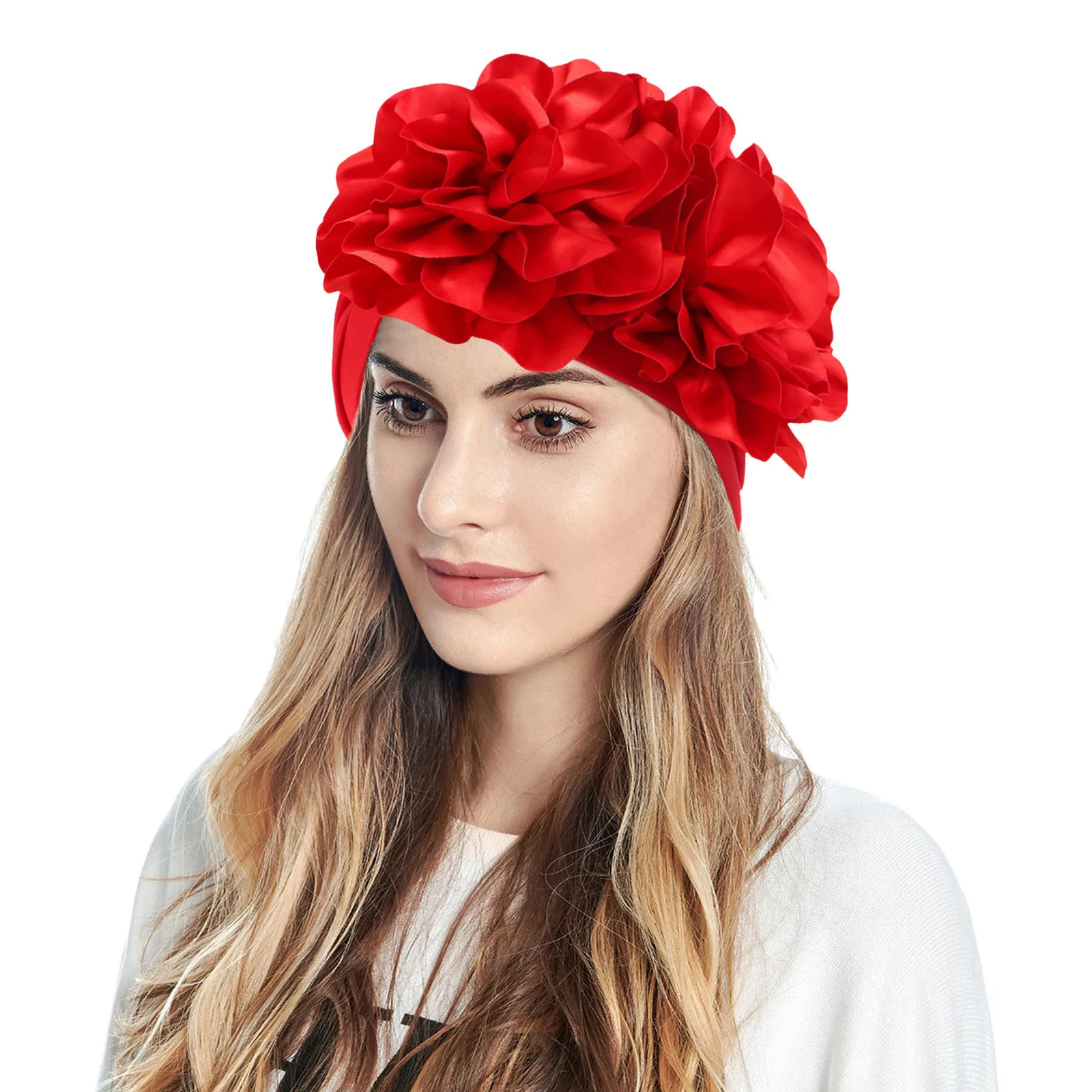 

Happy Birthday Madame Womens Casual Big Flowers Solid Head Hat Cap Headwear Muslim Turban Cap Happy Birthday Madame Clout Hats