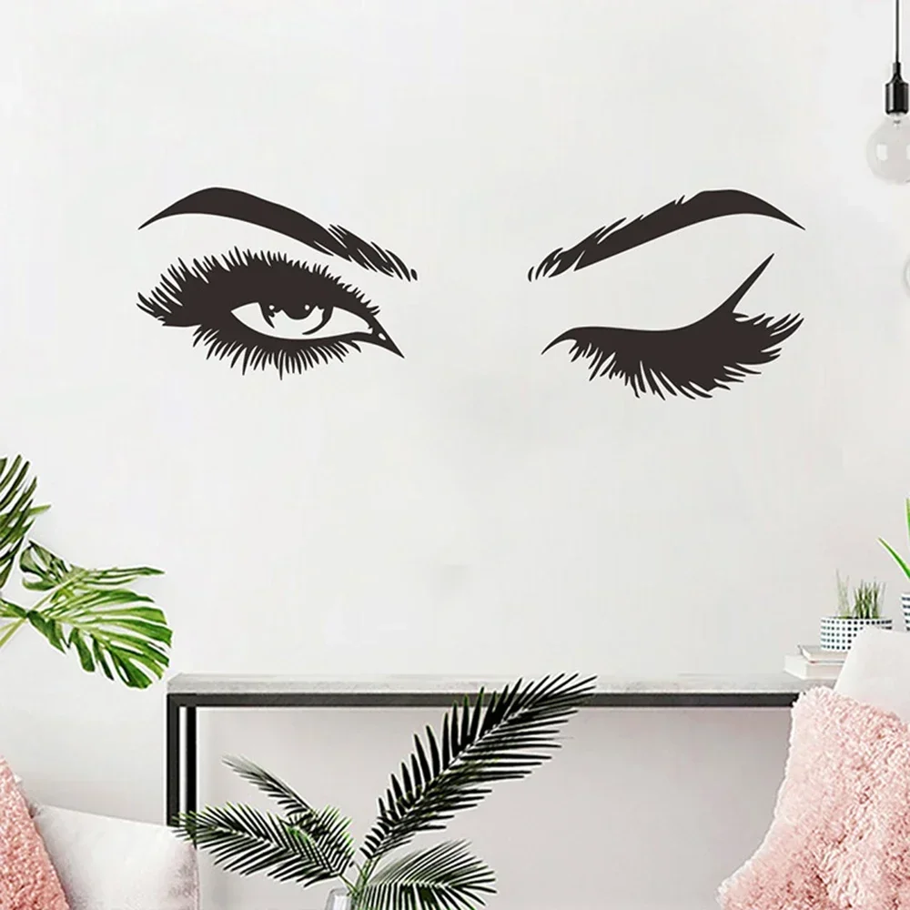 Главная Большая Женщина Wink Eyes Наклейка На Стену Спальня Салон Фреска Искусство