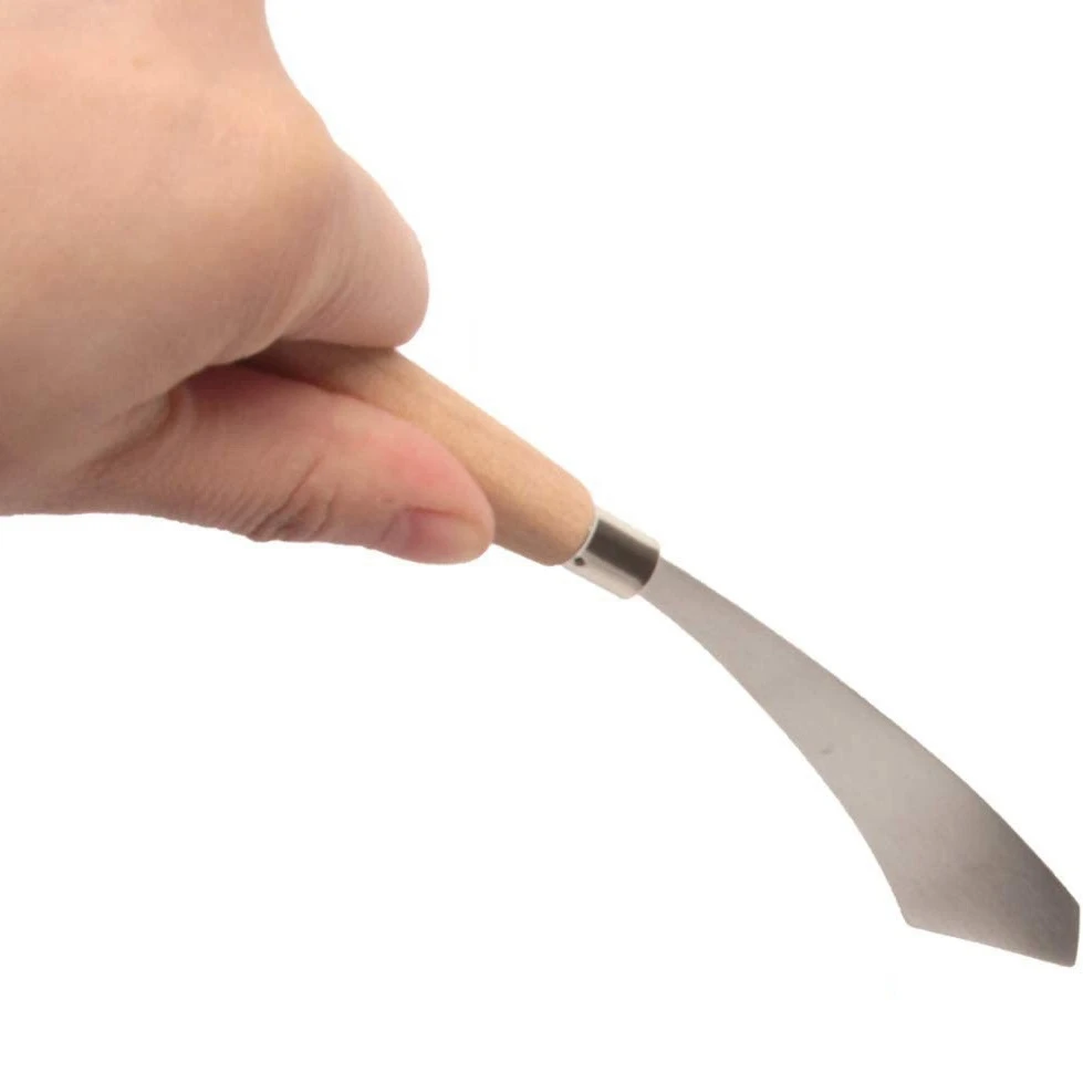 2 Шт Малярный нож Шпатель Мастихин Деревянная ручка и принадлежности для