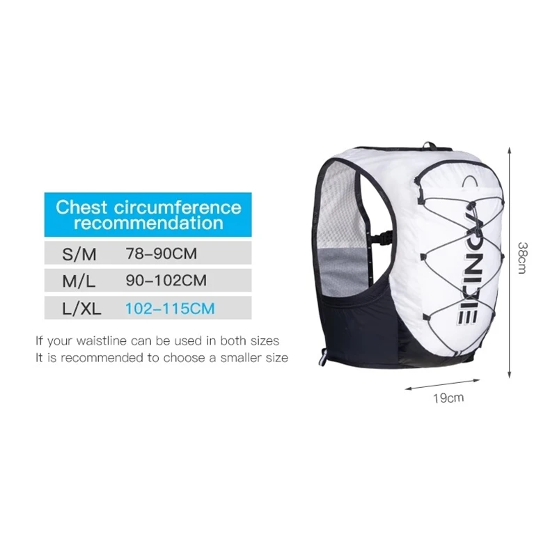 AONIJIE C9108 Lightweight Running Hydration Pack Breathable Trail Running Vest Backpack for Ultra Trail Marathon Cycling Run Bag