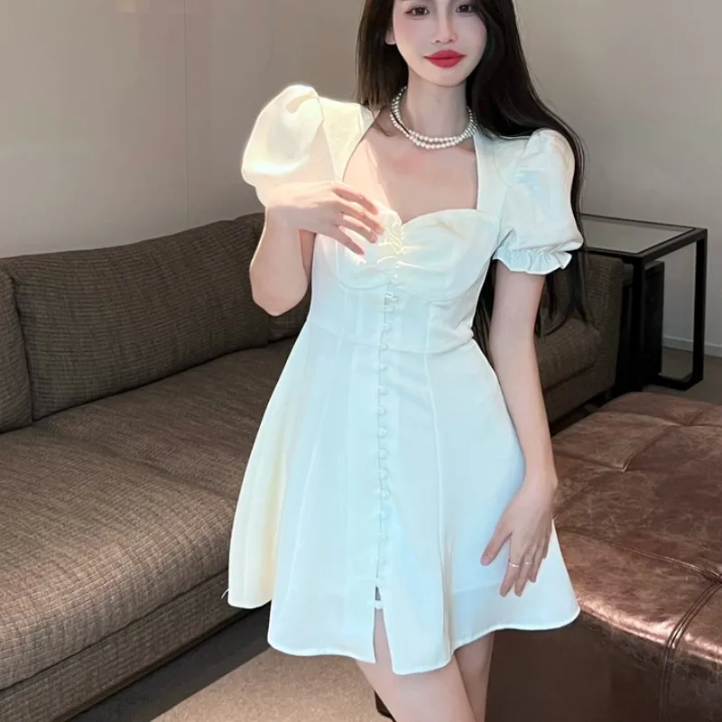 

Женское шифоновое пляжное мини-платье с коротким рукавом, трапециевидного силуэта