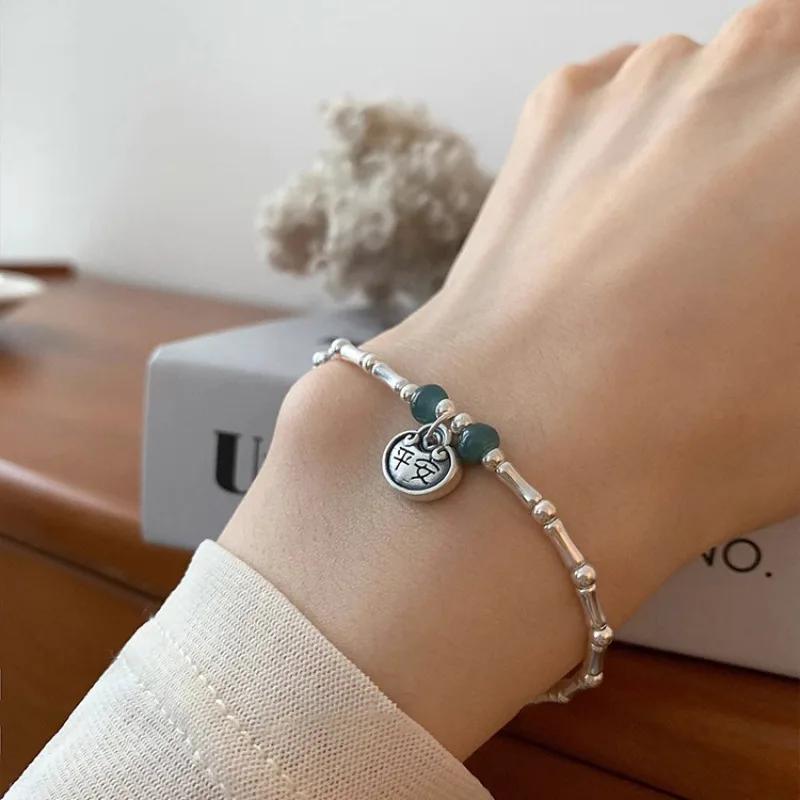 Браслет из серебра 925 пробы с надписью Good Wish