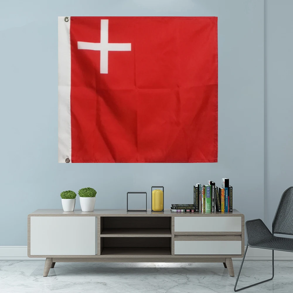 Флаг кантонского шwyz, графический напечатанный на заказ висячий баннер, украшение, спортивный полиэстер, крышка вала, втулки, 3x3 фута, 90x90 см Флаг кантонского шwyz, графический напечатанный на заказ висячий баннер, украшение, спортивный полиэстер, крышка вала, втулки, 3x3 фута, 90x90 см