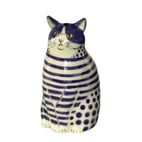 Цветочная ваза в горошек с рисунком кошки, искусственная смола для домашней книжной полки, декоративное украшение для стола, искусственная ваза