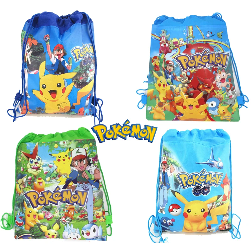 

Pokemon Anime Figure Pikachu Toy Storage Bag Children Favorite Travel Sack Shopping Pouch Spring Trip Snack Bags School Backpack