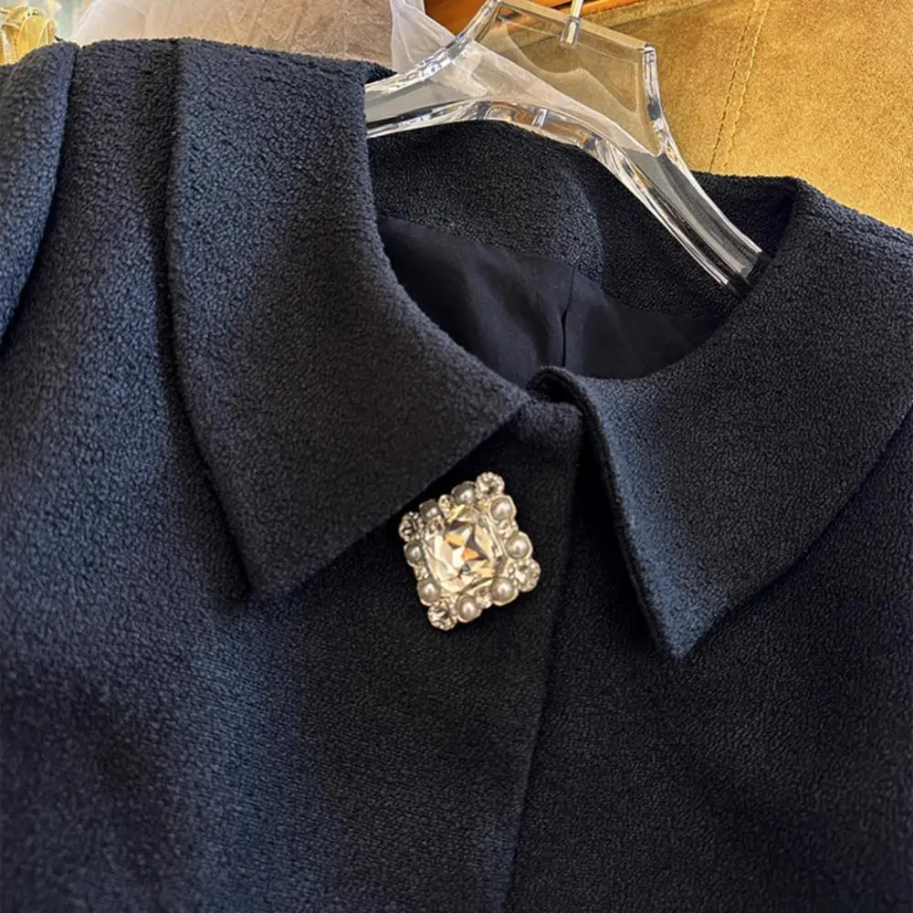 Женские искусственные шубы из лисы пуговица с черным бриллиантом шея куклы