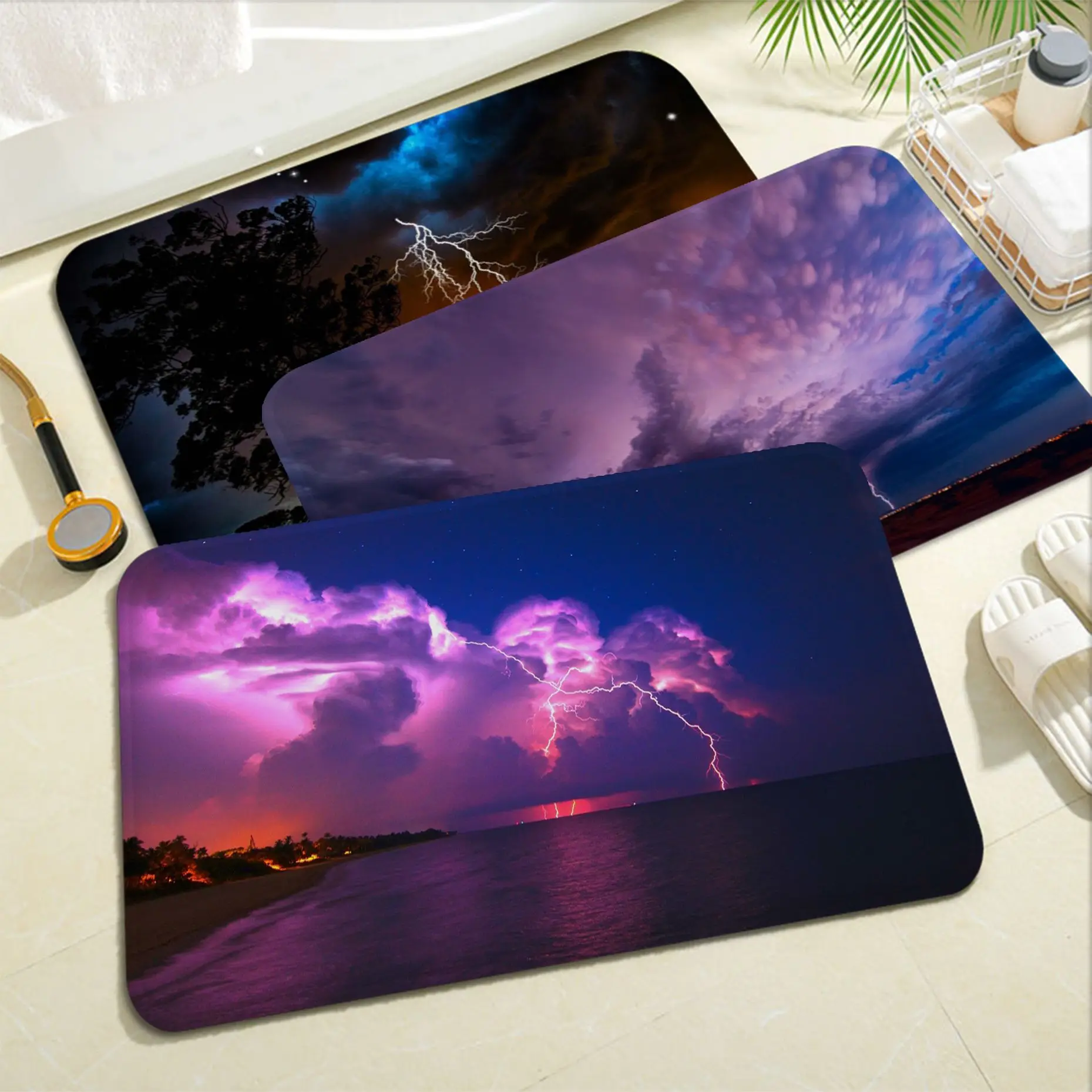 

Lightning Long Rugs Kids Room Bedroom Decoration Balcony Anti-Slip Doormat Living Room Hotel Decor Mat