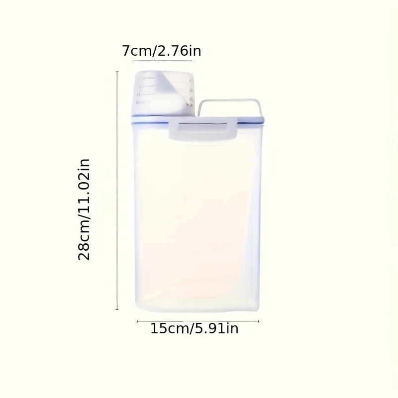 Ведро для риса с мерным стаканом прозрачная большая емкость влагостойкость и
