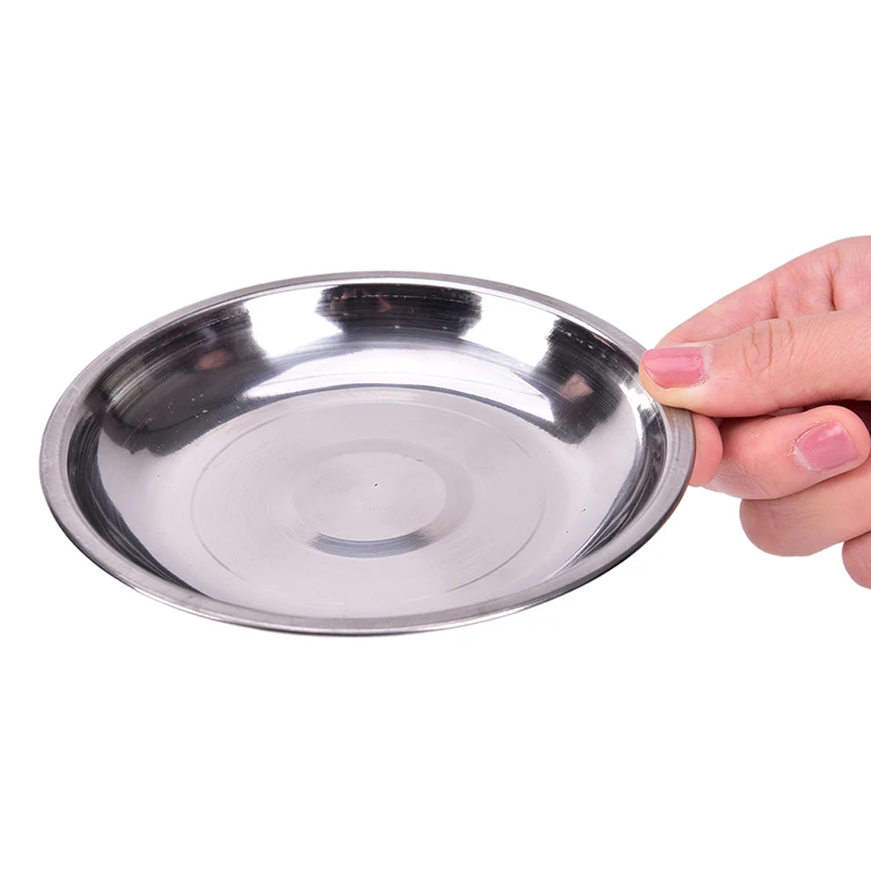 

Camping Round 14-26cm Dia Stainless Steel Tableware Dinner Plate Food Container