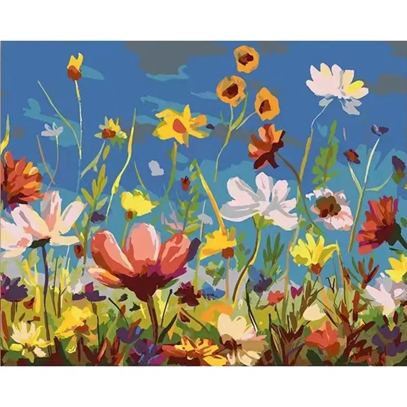 

GATYZTORY Modern Painting By Numbers For Adults Kids Flowers Landscape Home Decor Art DIY Paint By Number Canvas Diy Gift