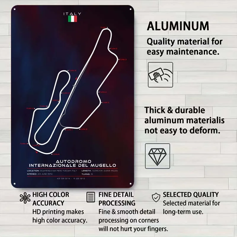 Mugello Circuit жестяная вывеска спортивный постер украшение спальни игровые